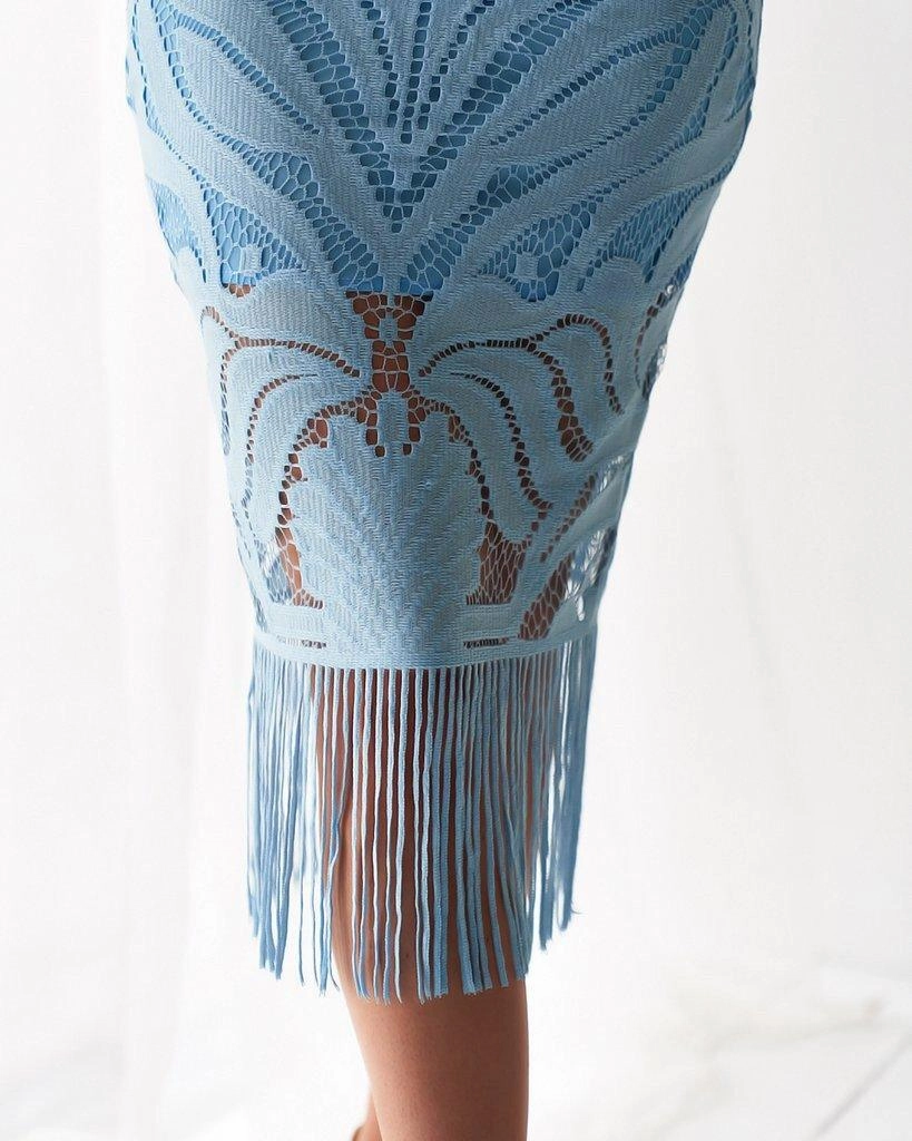 Versatile Layer Clean Outline Khaleesi Dress - Baby Blue