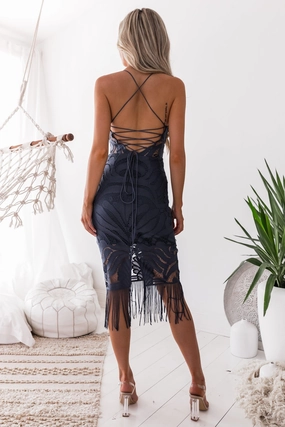 Structured Fit Soft Mesh Khaleesi Dress - Steel Blue