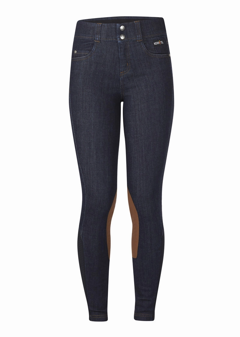 Kids Stretch Denim Knee Patch Riding Breech Smooth Fit nylon