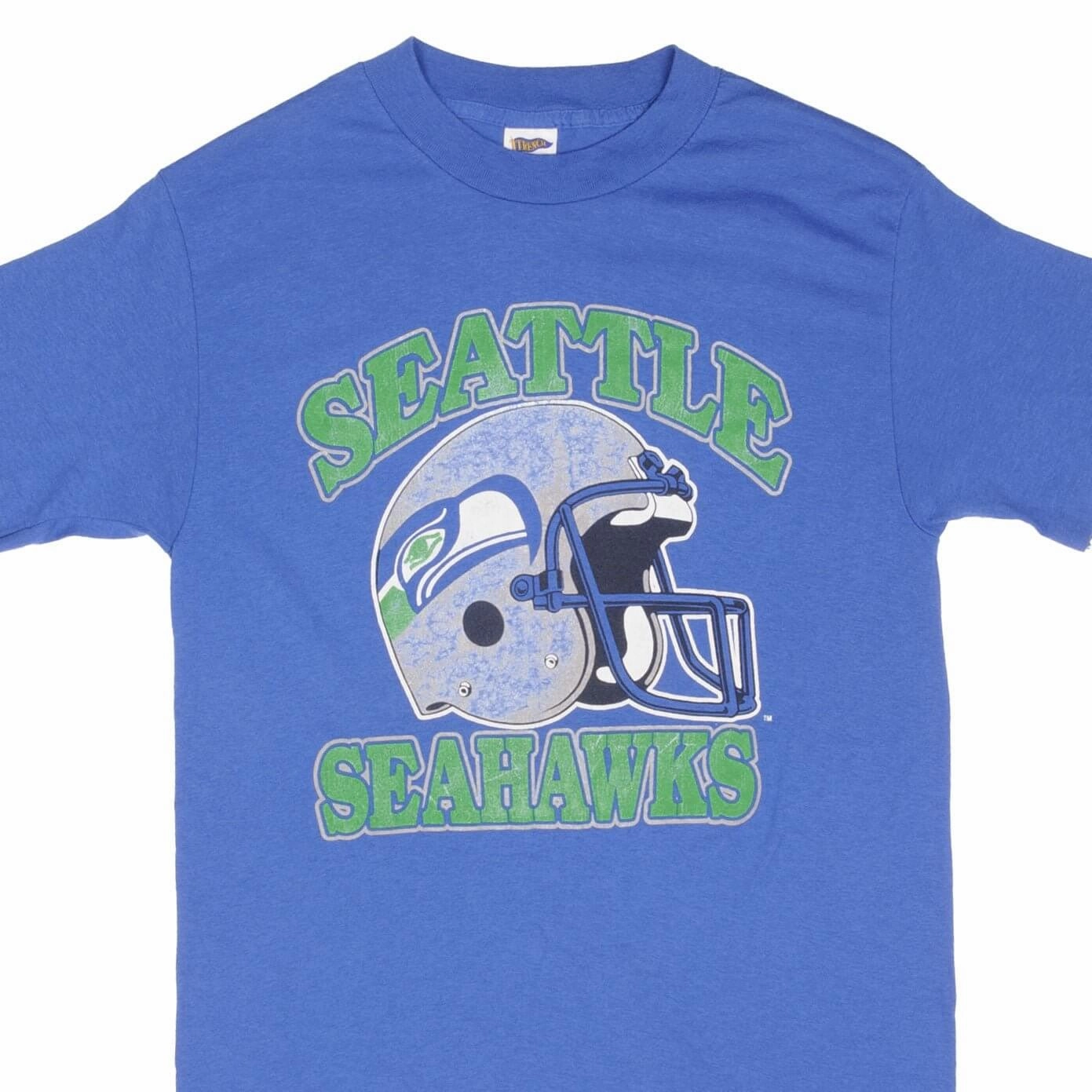 WrinkleResistant VINTAGE NFL SEATTLE SEAHAWKS 1980S TEE SHIRT SIZE SMALL MADE IN USA