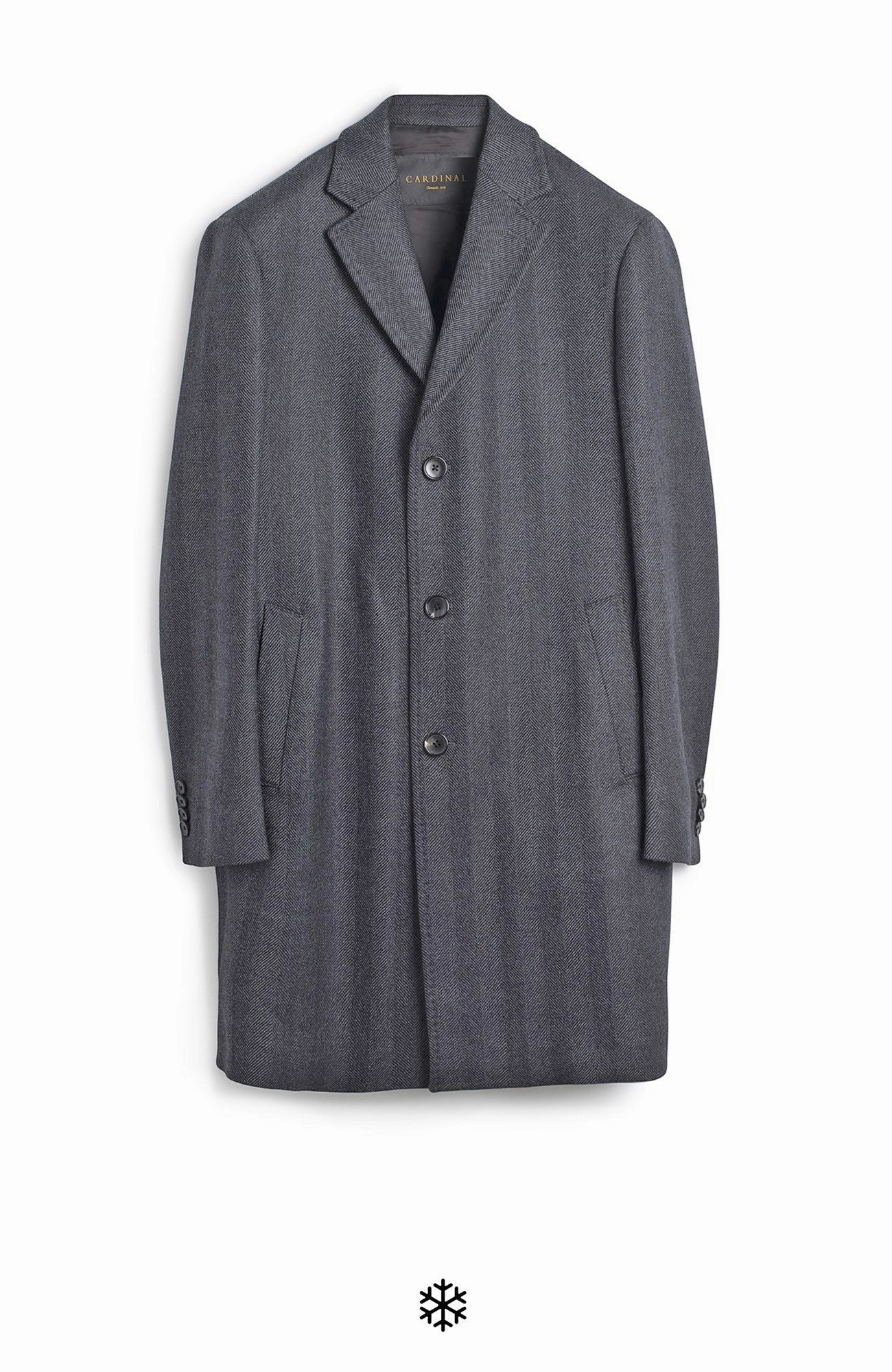 AntiStatic Lining STEDWELL CHARCOAL HERRINGBONE WOOL TOPCOAT