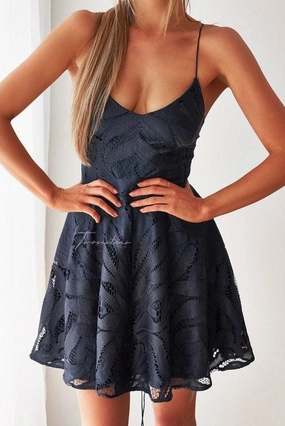 Laurie Dress - Steel Blue Subtle Elegance Form Focus