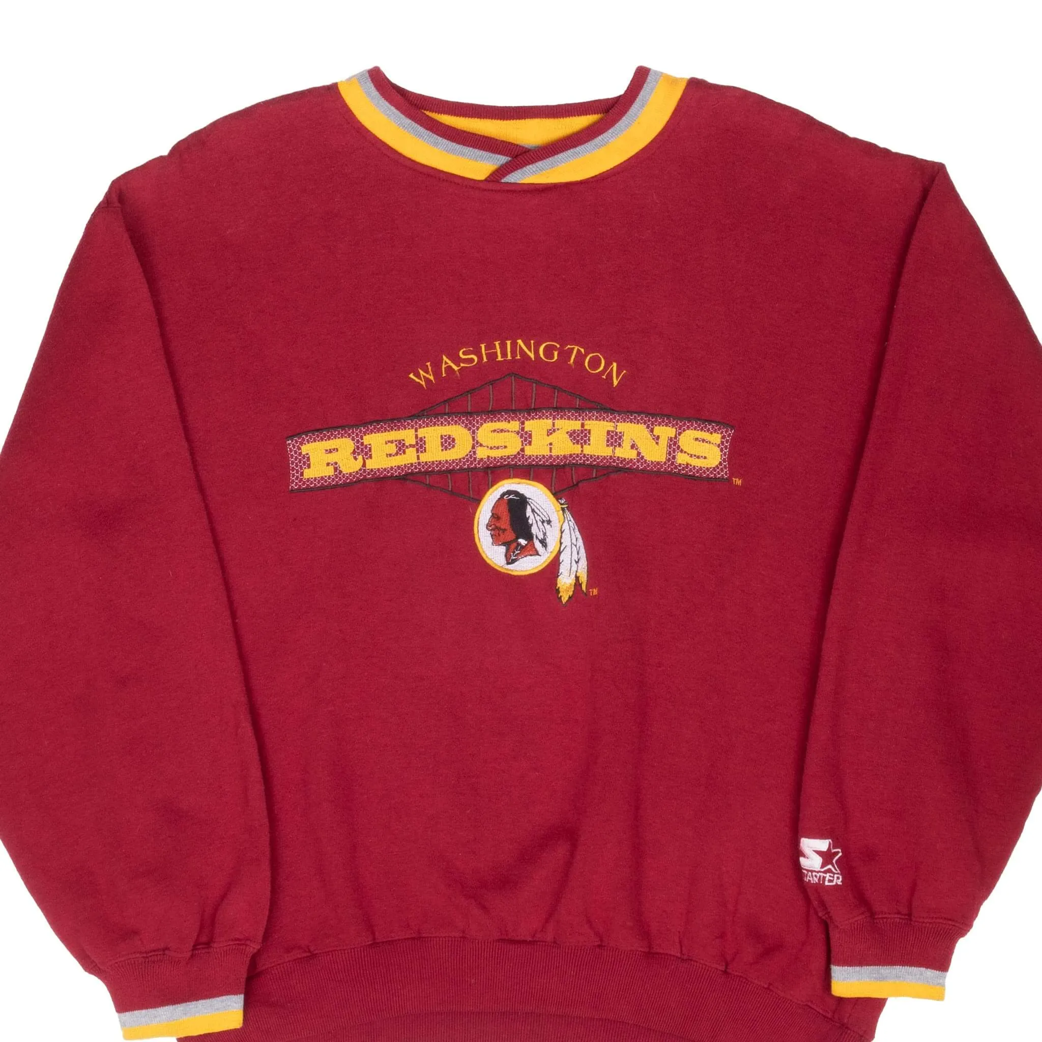 VINTAGE NFL WASHINGTON REDSKINS EMBROIDERED SWEATSHIRT 1990S MEDIUM Relaxed Fashion Contrast Stitching