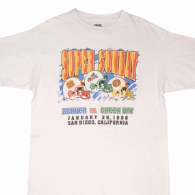 Trendy Comfort Fit VINTAGE NFL PACKERS VS BRONCOS SUPERBOWL XXXII 1998 BOOTLEG TEE SHIRT SIZE XL