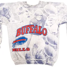 VINTAGE NFL BUFFALO BILLS ALL OVER PRINT SWEATSHIRT SIZE XL Comfy Street