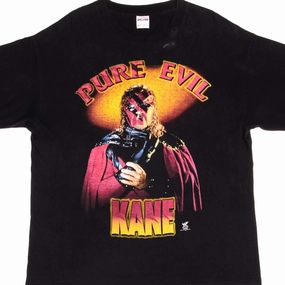 Eco Certified Fiber Cozy Comfort Fit VINTAGE WWF PURE EVIL KANE TEE SHIRT 1992 SIZE XL