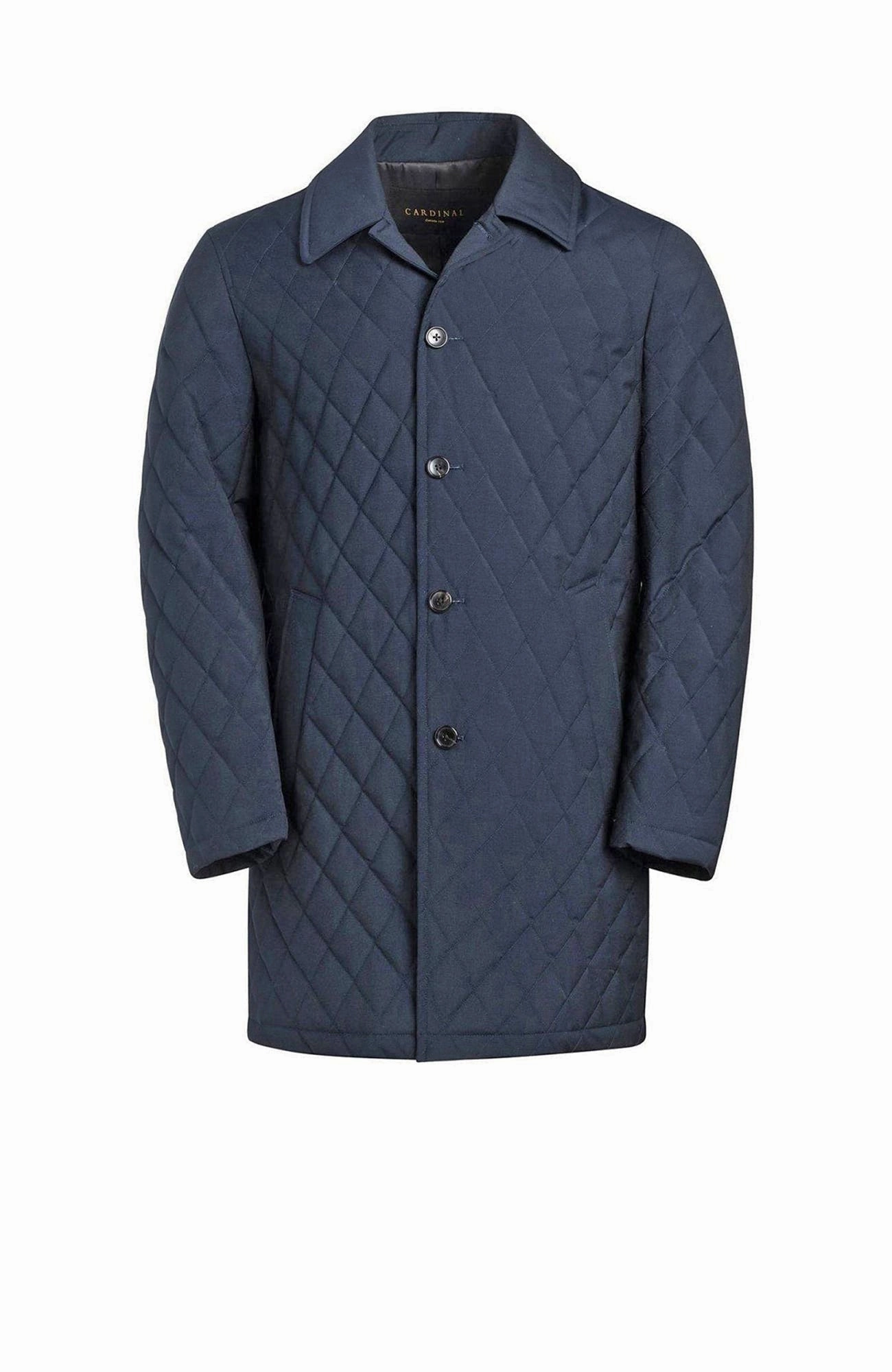 MANSFIELD NAVY WOOL CAR COAT Streetwear vibe Compression Panels