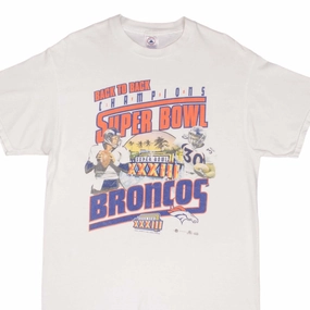 Thermal Regulation Layer VINTAGE NFL DENVER BRONCOS SUPER BOWL CHAMPIONS XXXII 1999 TEE SHIRT SIZE LARGE