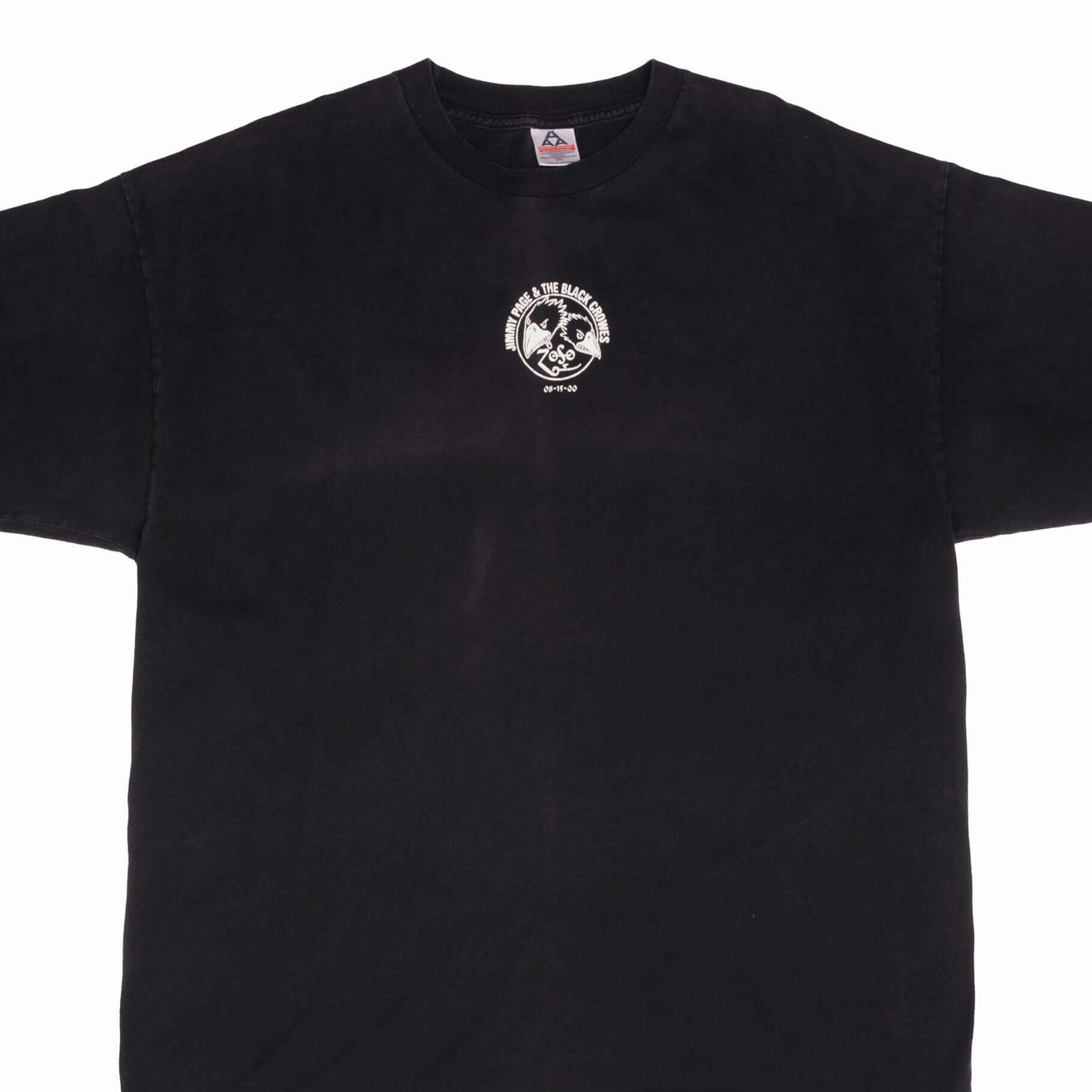 VINTAGE JIMMY PAGE & THE BLACK CROWES 2000 TEE SHIRT SIZE 2XL Standard Body Fit