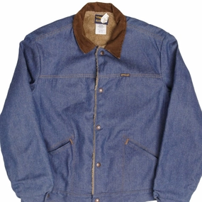 VINTAGE DEADSTOCK WRANGLER FUR LINED DENIM JACKET 1970S SIZE 44 MADE IN USA Waterproof Material Contribute