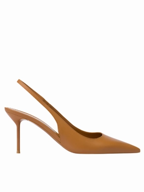 Lidia Slingback in Tan Satin Wedding Shoes Powerful Mood