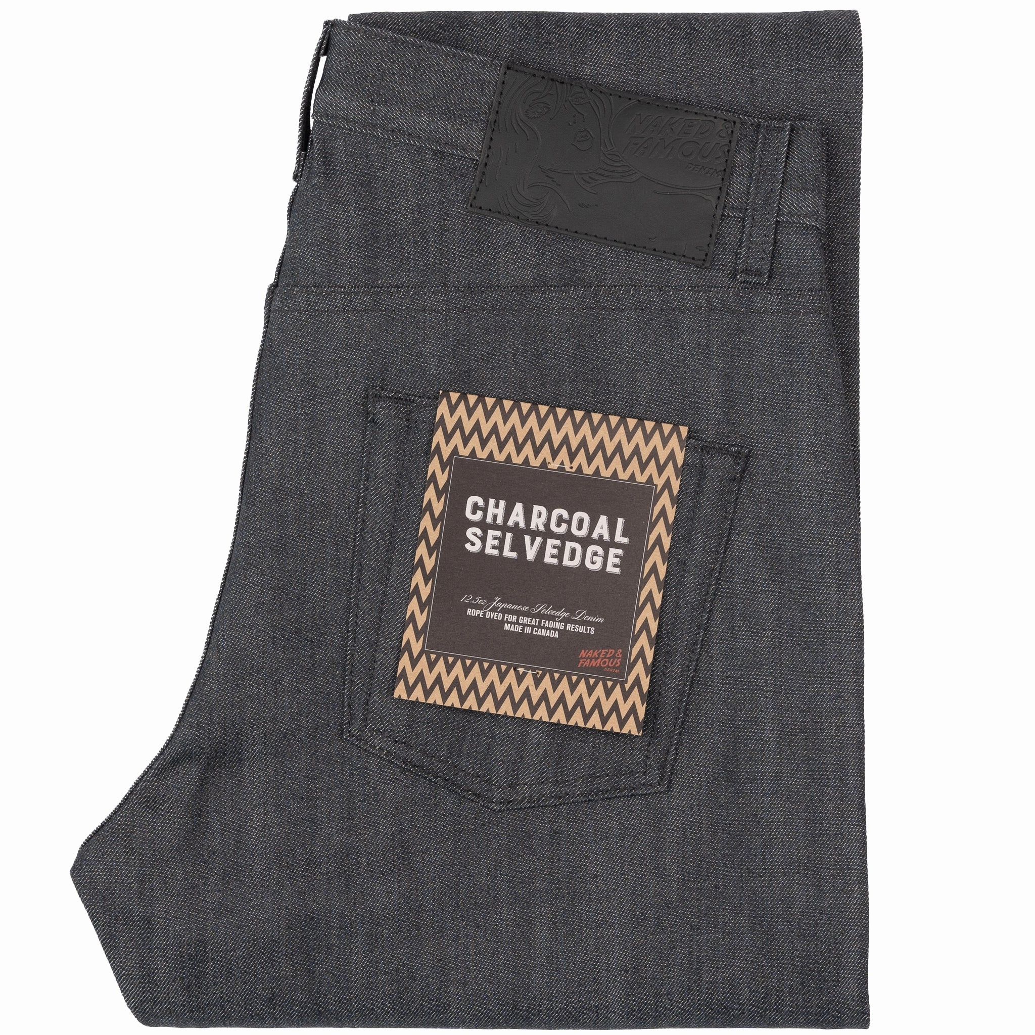 Soft Texture Fit And Easy Easy Guy - Charcoal Selvedge