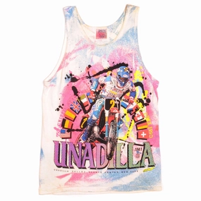 VINTAGE AMA UNADILLA GRAND PRIX TANK TOP TEE SHIRT 1990 SIZE SMALL MADE IN USA Layering Piece Drop Shoulder Design