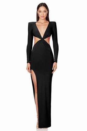 Silk Air Nookie Jewel Gown - Black