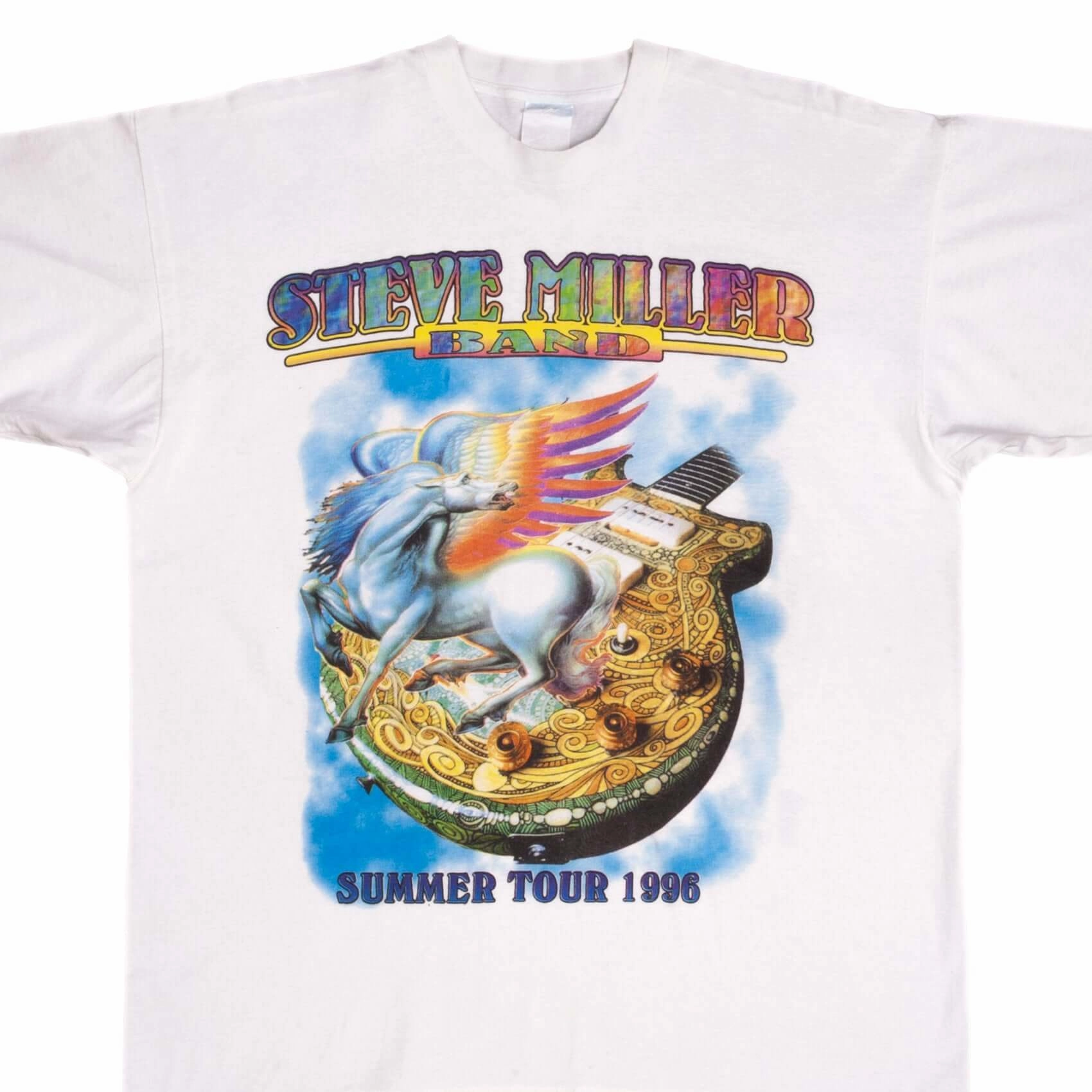 VINTAGE STEVE MILLER BAND SUMMER TOUR 1996 TEE SHIRT SIZE LARGE Lightweight Fashion