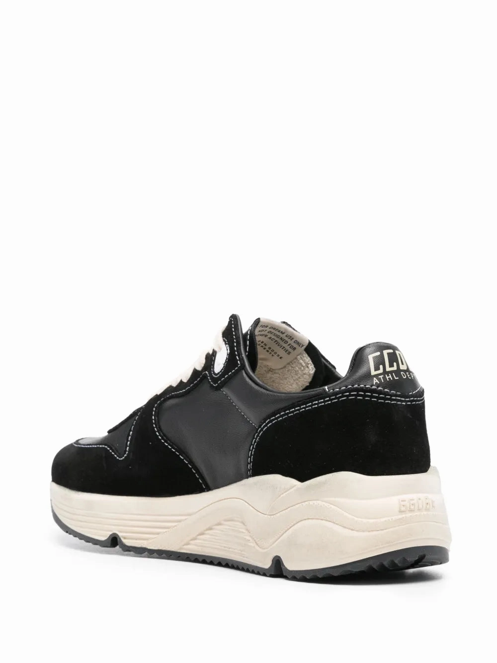 Compression Molded Sole soft - surface running gear Running Sole in Black Nappa and Suede