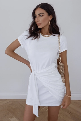 Lila Shirt Dress - White Silky Touch