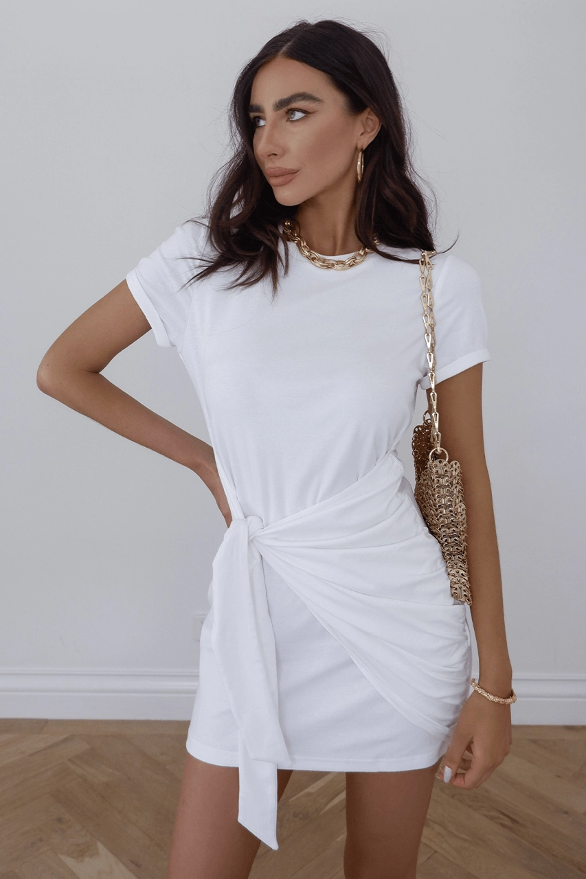 Lila Shirt Dress - White Silky Touch