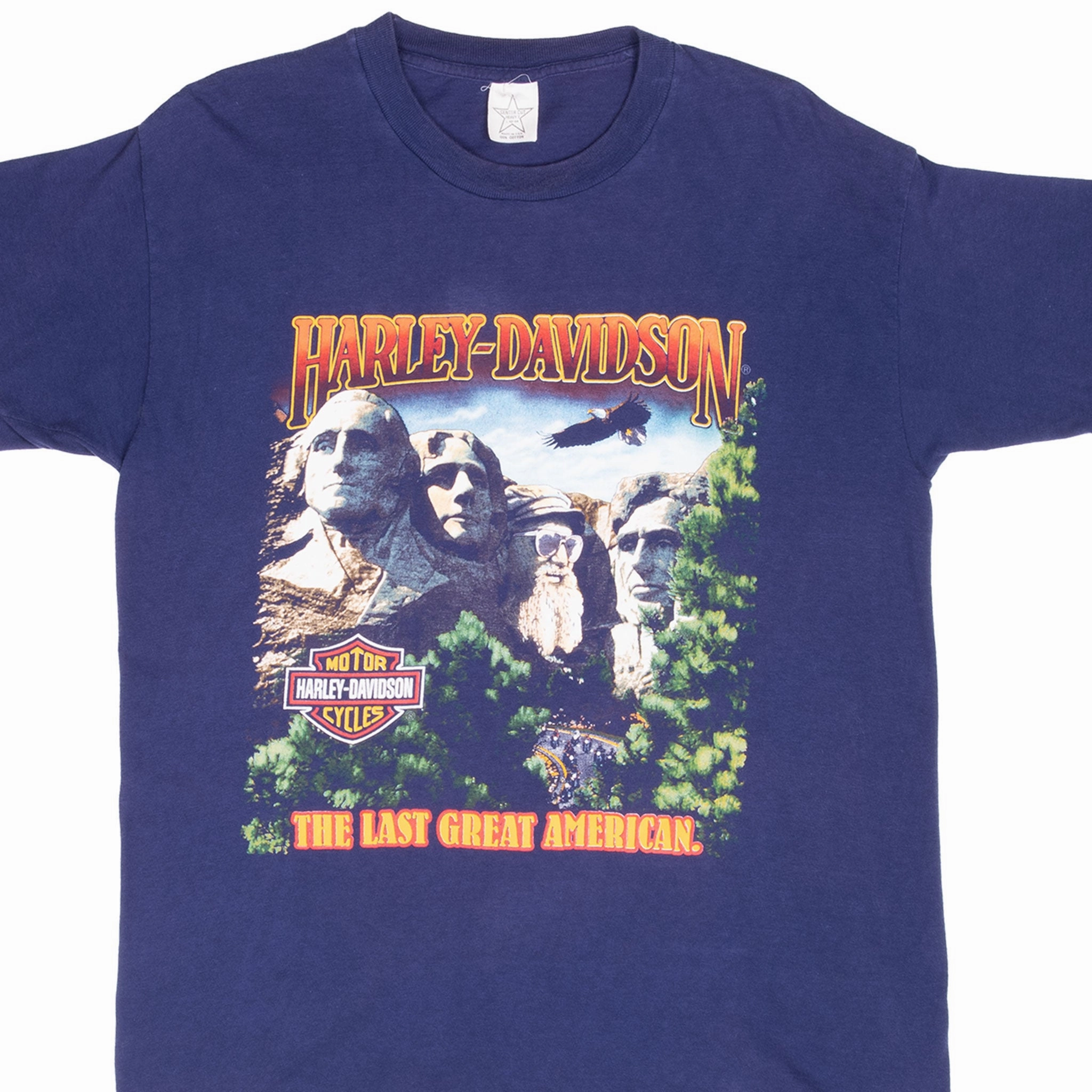 VINTAGE HARLEY DAVIDSON MT RUSHMORE SAN DIEGO TEE SHIRT 1982 LARGE MADE IN USA NonIrritatingTags Comfortable Piece