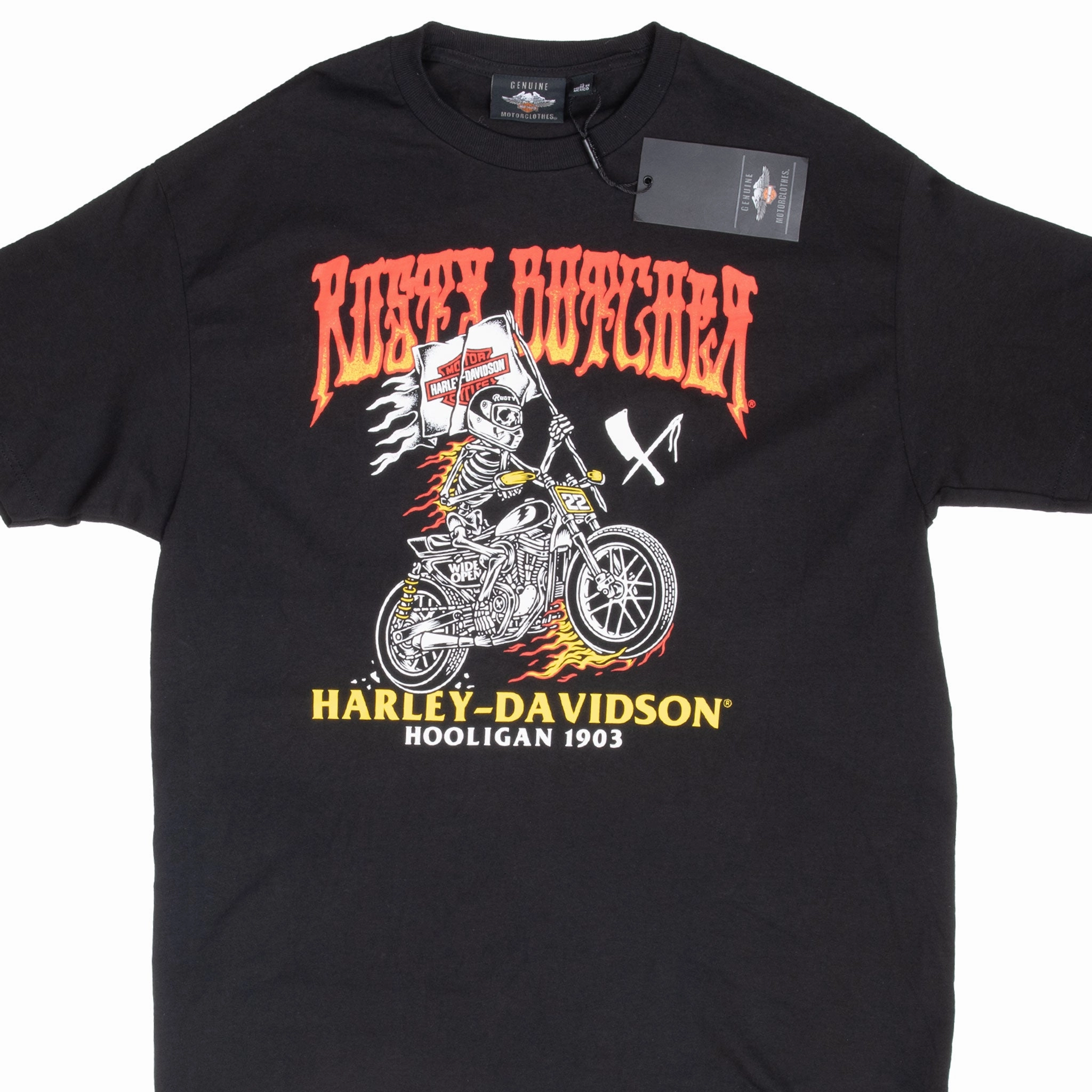SkinFriendlyFibers Relaxed Comfort Look HARLEY DAVIDSON RUSTY BUTCHER HOOLIGAN TEE SHIRT XL DEADSTOCK