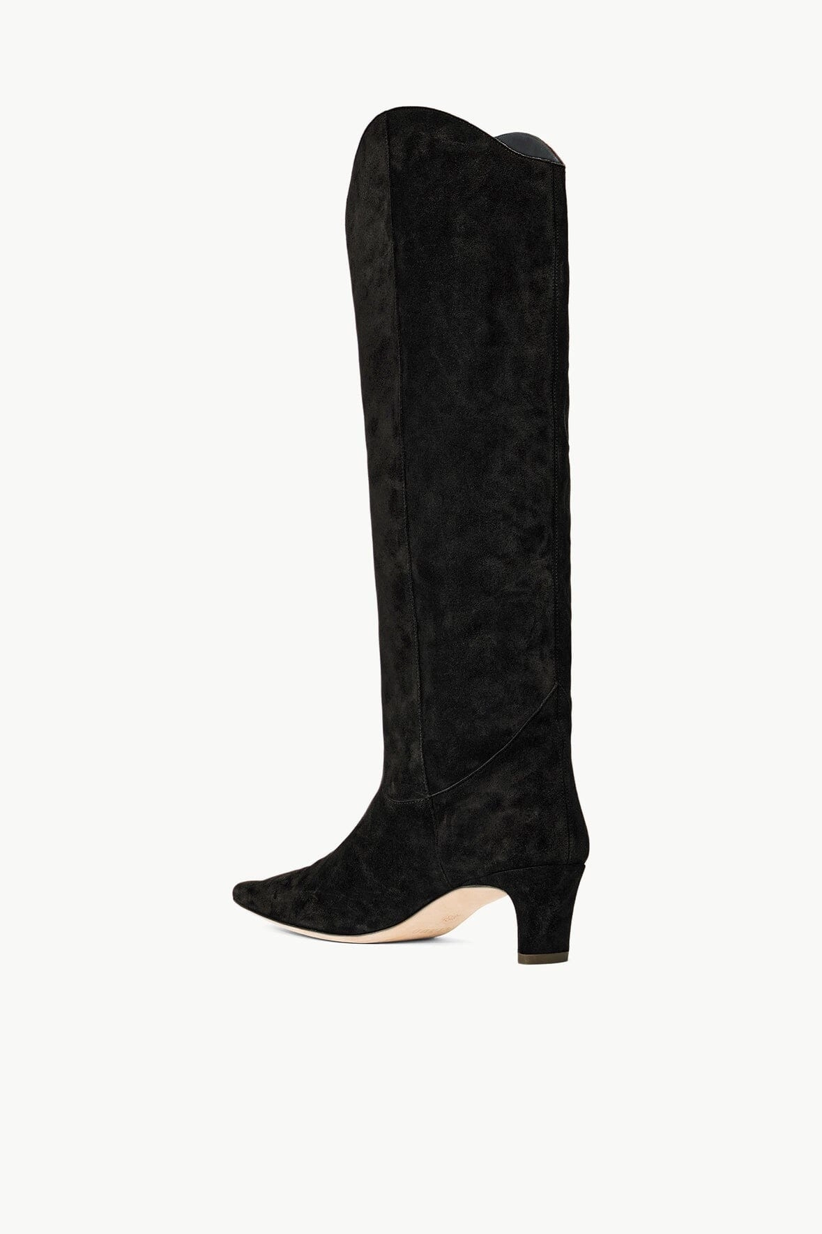 Western Wally Boot in Black Suede Subtle design