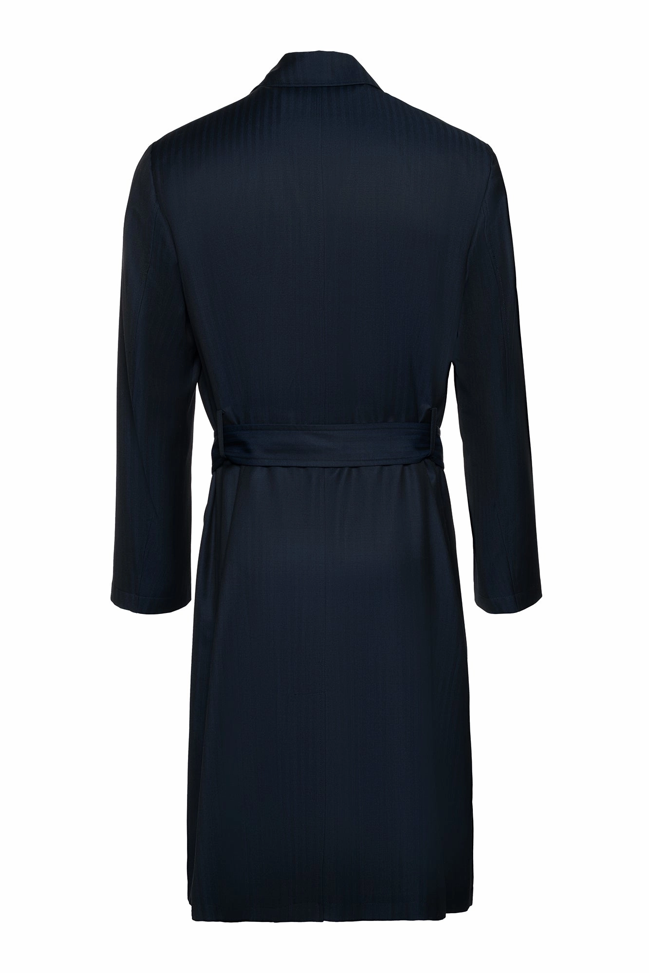 WaterResistantCoating Hypoallergenic Fabric Blend MAN RAY NAVY HERRINGBONE SINGLE BREAST TRENCH COAT