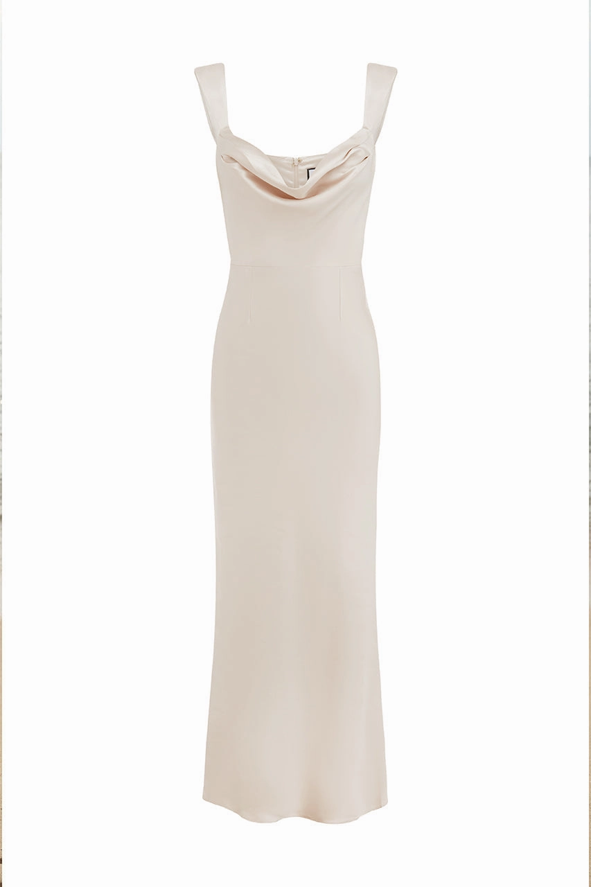 Balanced Tones Button-front Margot Maxi Dress - Ivory