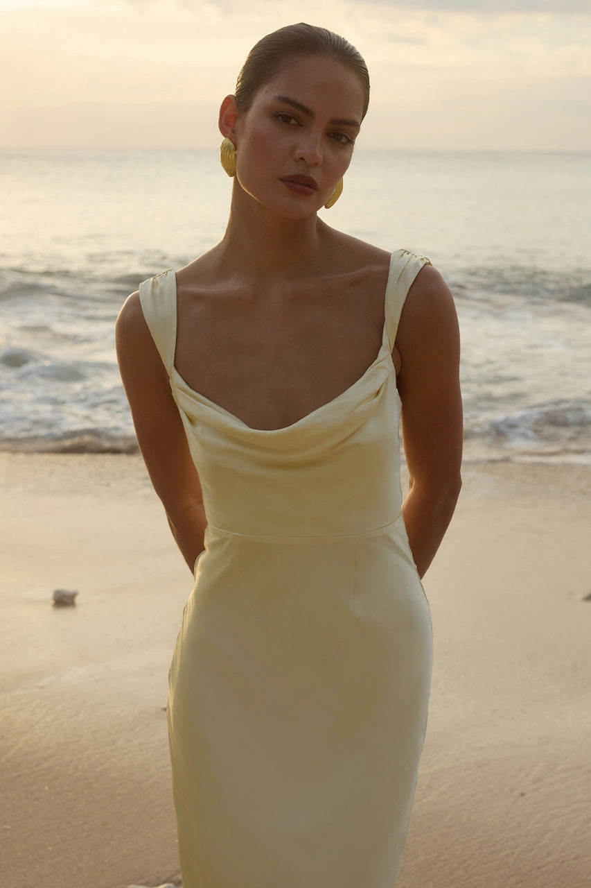 Margot Maxi Dress - Lemon Elegant Comfort Social Charm