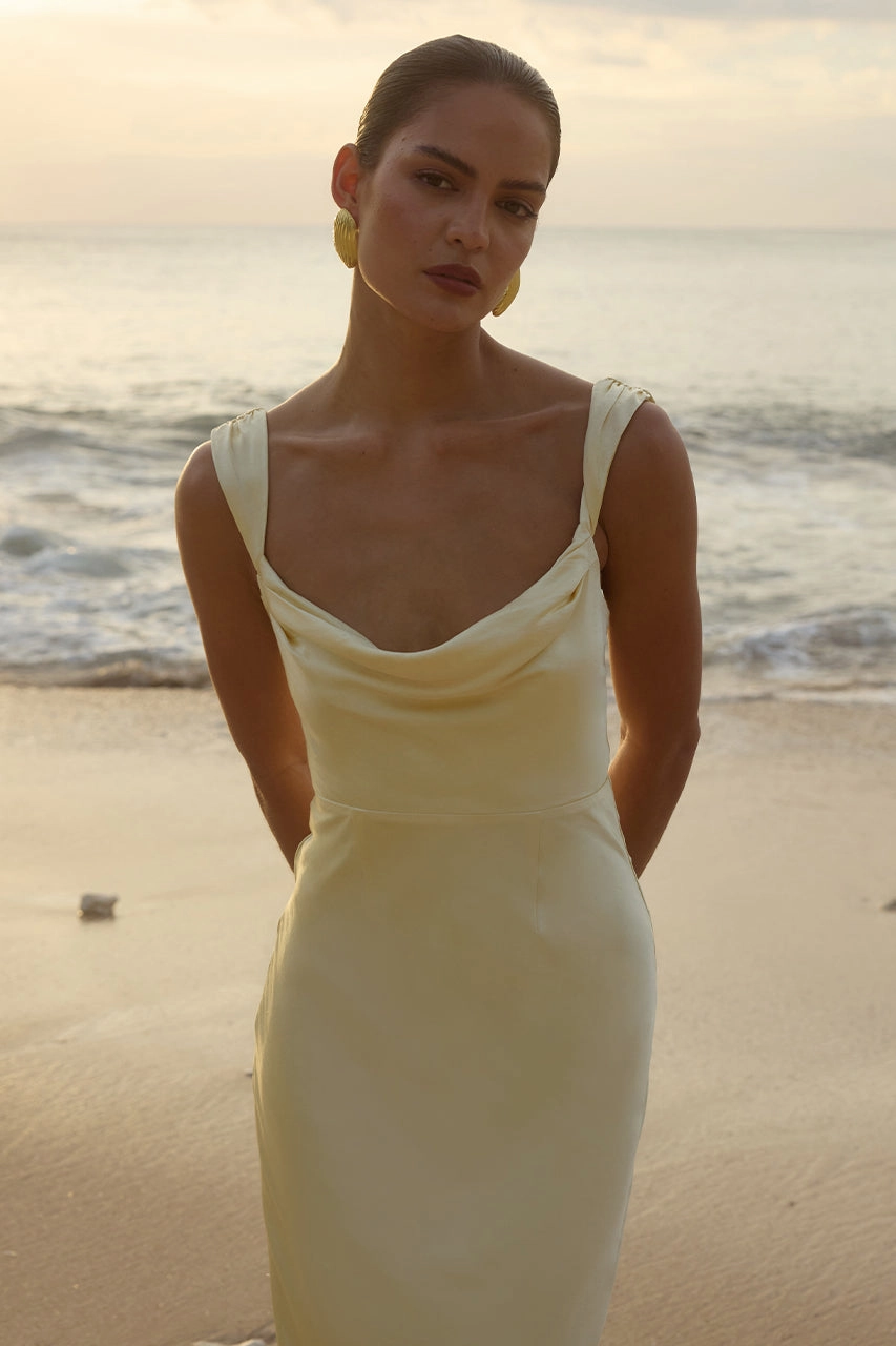 Margot Maxi Dress - Lemon Layered Volume