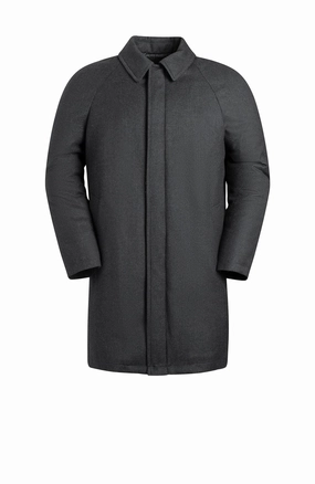 color block MCMILLAN CHARCOAL WOOL CAR COAT