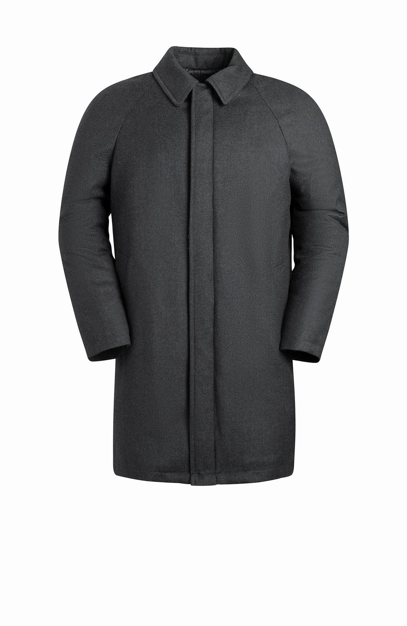 Weatherproof Zipper Tech MCMILLAN CHARCOAL WOOL CAR COAT