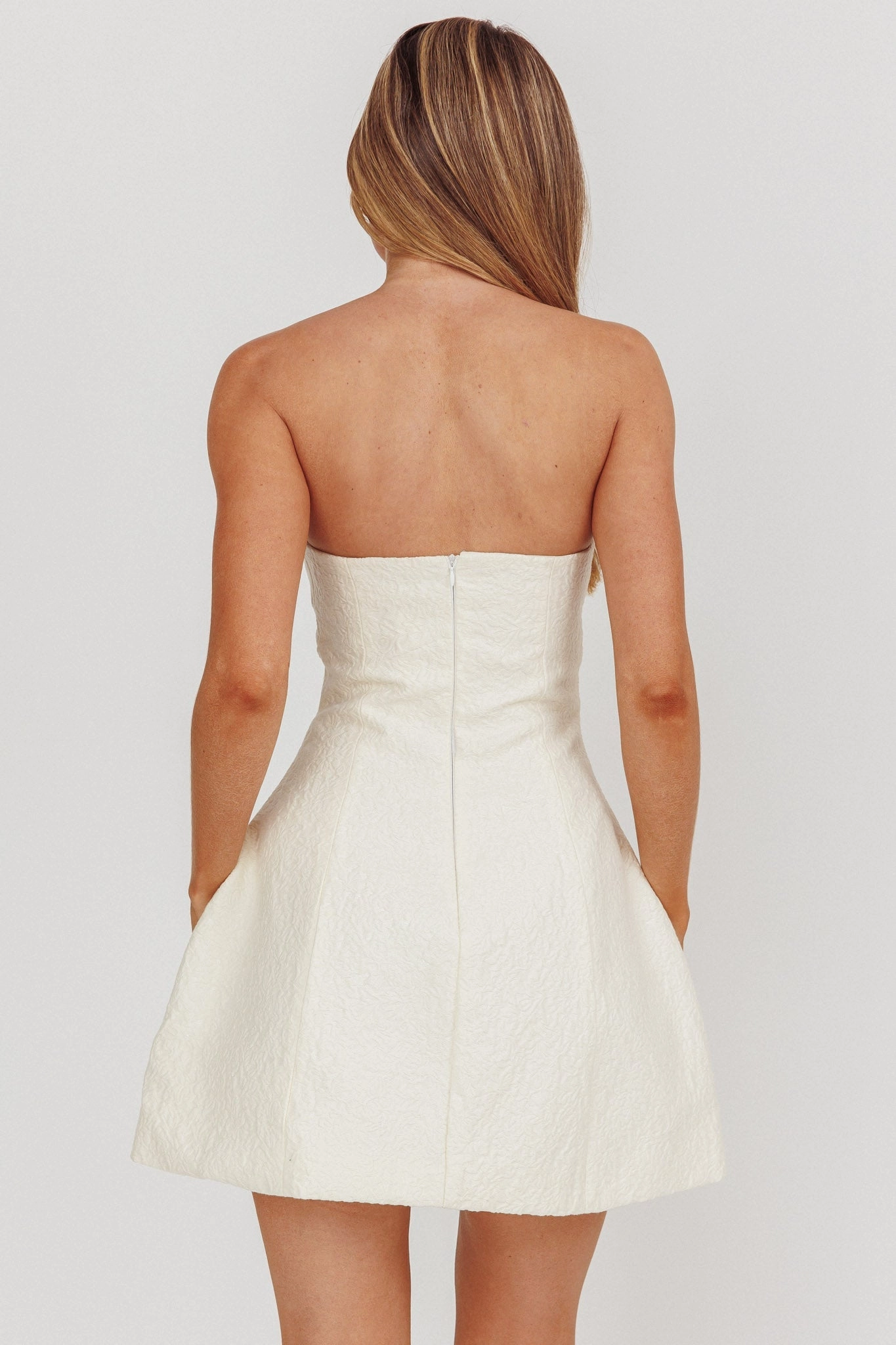 Flower Grace Neutral Tones Melody Mini Dress - Cream