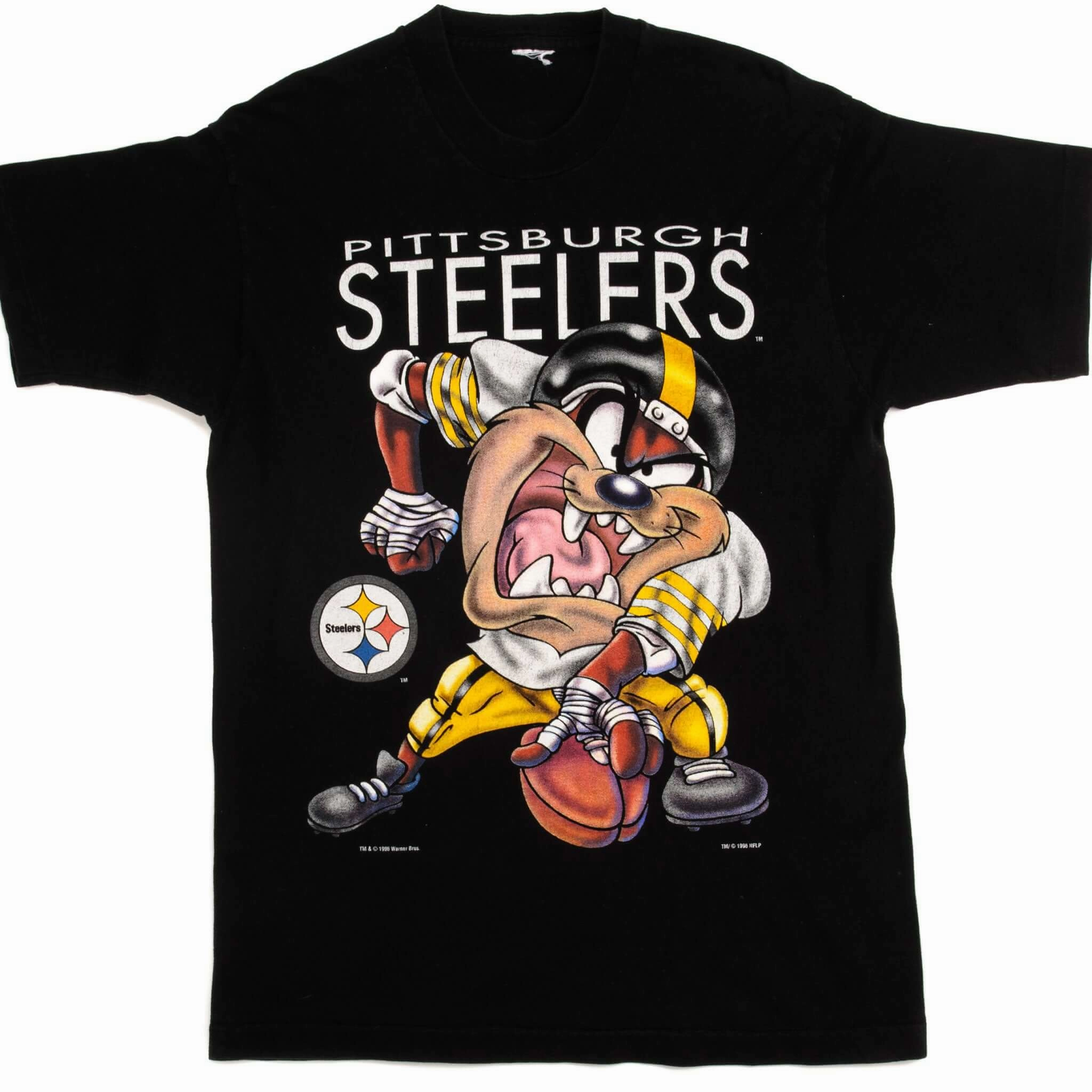 Layered Look VINTAGE NFL PITTSBURGH STEELERS TAZ TEE SHIRT 1996 SIZE MEDIUM