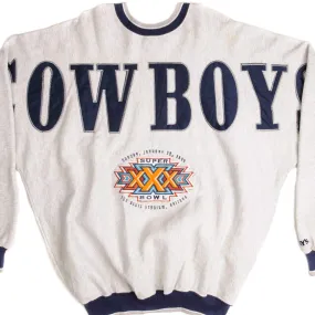 stud accents VINTAGE NFL DALLAS COWBOYS SUPER BOWL SWEATSHIRT 1996 SIZE XL MADE IN USA