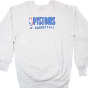 VINTAGE CHAMPION REVERSE WEAVE NBA DETROIT PISTONS SWEATSHIRT 1990-MID 1990??S SIZE 2XL MADE IN USA comfortable for sitting Comfy Layering