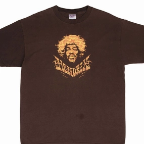 Light Breeze VINTAGE JIMI HENDRIX 2004 BROWN TEE SHIRT SIZE LARGE