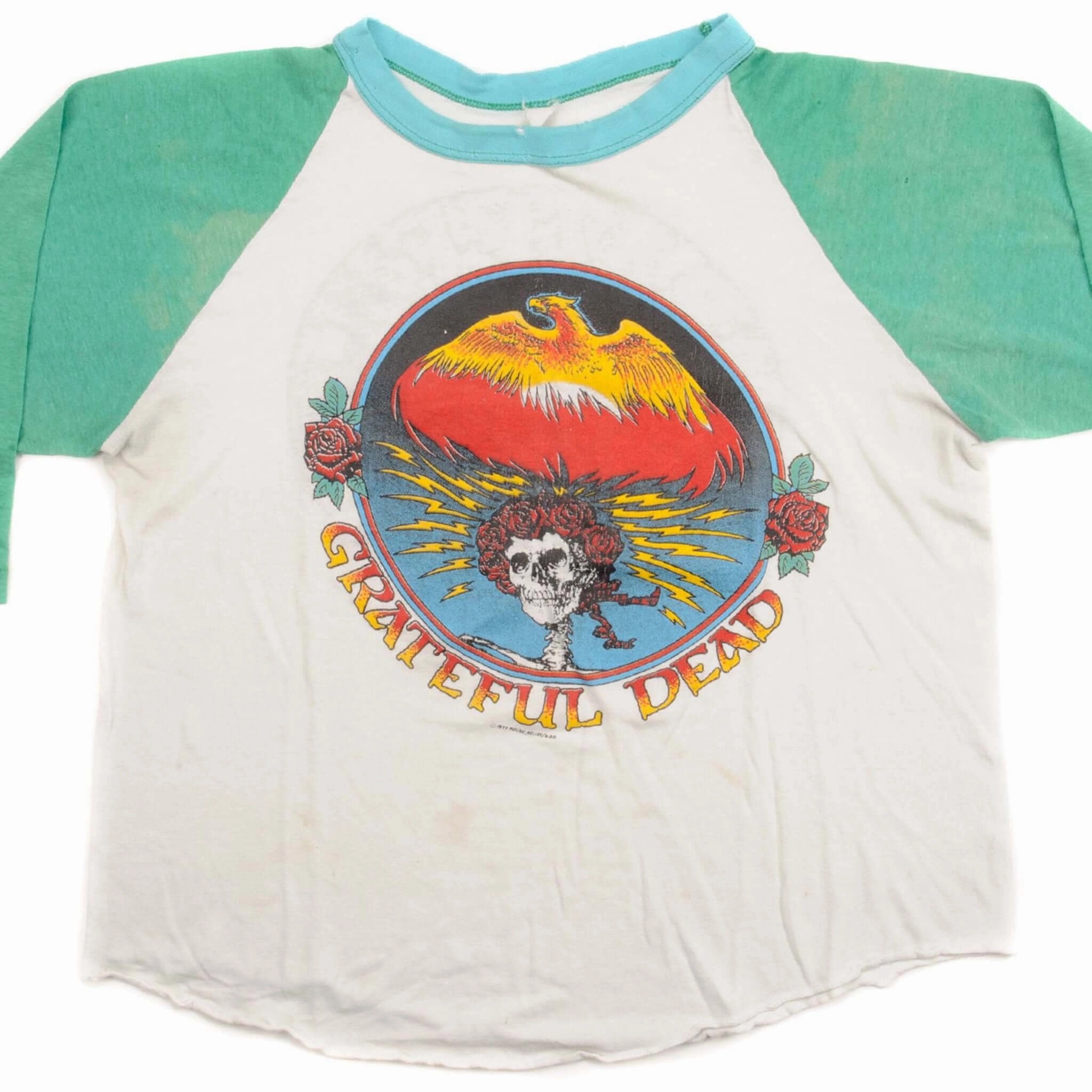 VINTAGE GRATEFUL DEAD RAGLAN TEE SHIRT 1979 SIZE SMALL MADE IN USA Anti Odor Treatment Top Rated