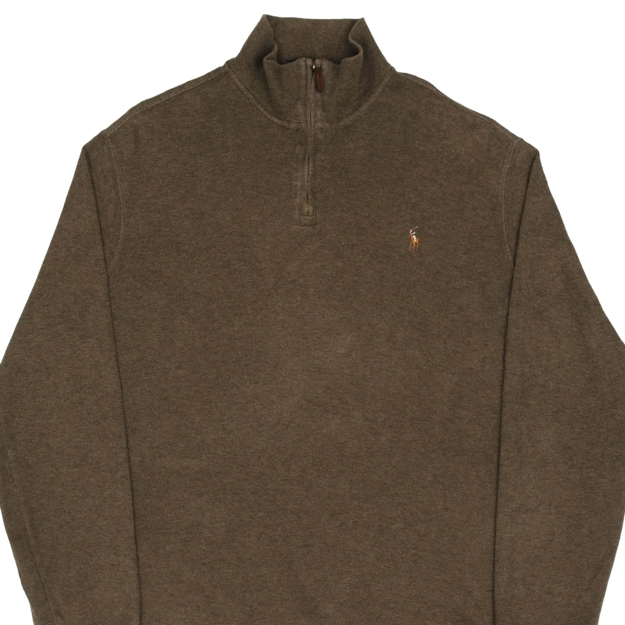 POLO RALPH LAUREN OLIVE GREEN QUARTER 1/4 ZIP SWEATER SIZE LARGE product sporty appeal