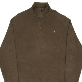 POLO RALPH LAUREN OLIVE GREEN QUARTER 1/4 ZIP SWEATER SIZE LARGE product sporty appeal