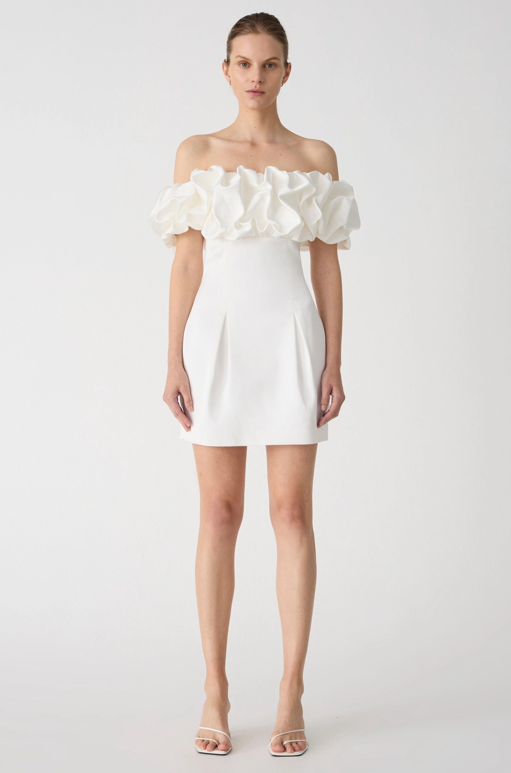 Misha Amara Mini Dress - Ivory knee-length Sleeveless