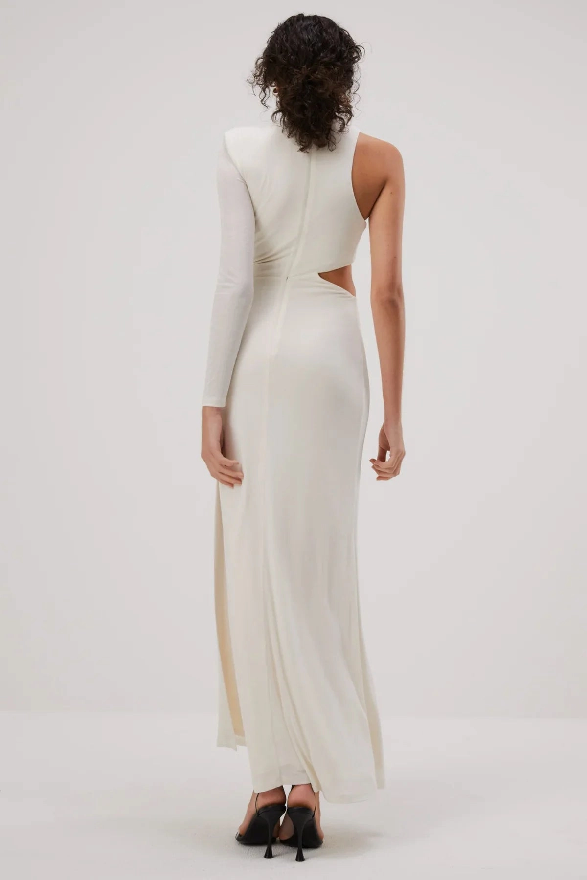 Misha Brigitta Slinky Jersey Gown - Ivory Seasonal Layering Breath Soft