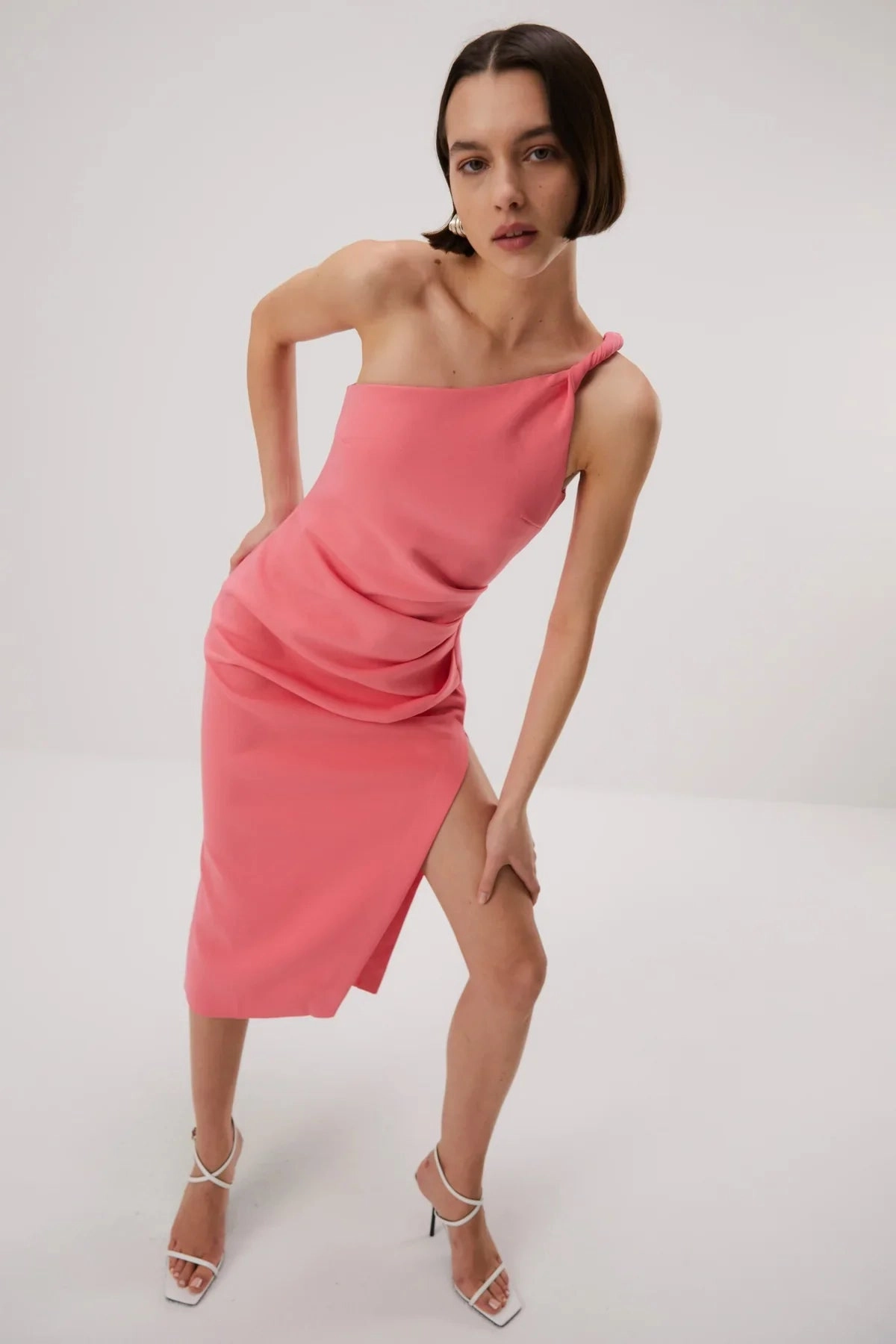 Cool Texture Misha Carrington Bonded Crepe Midi Dress - Honeysuckle