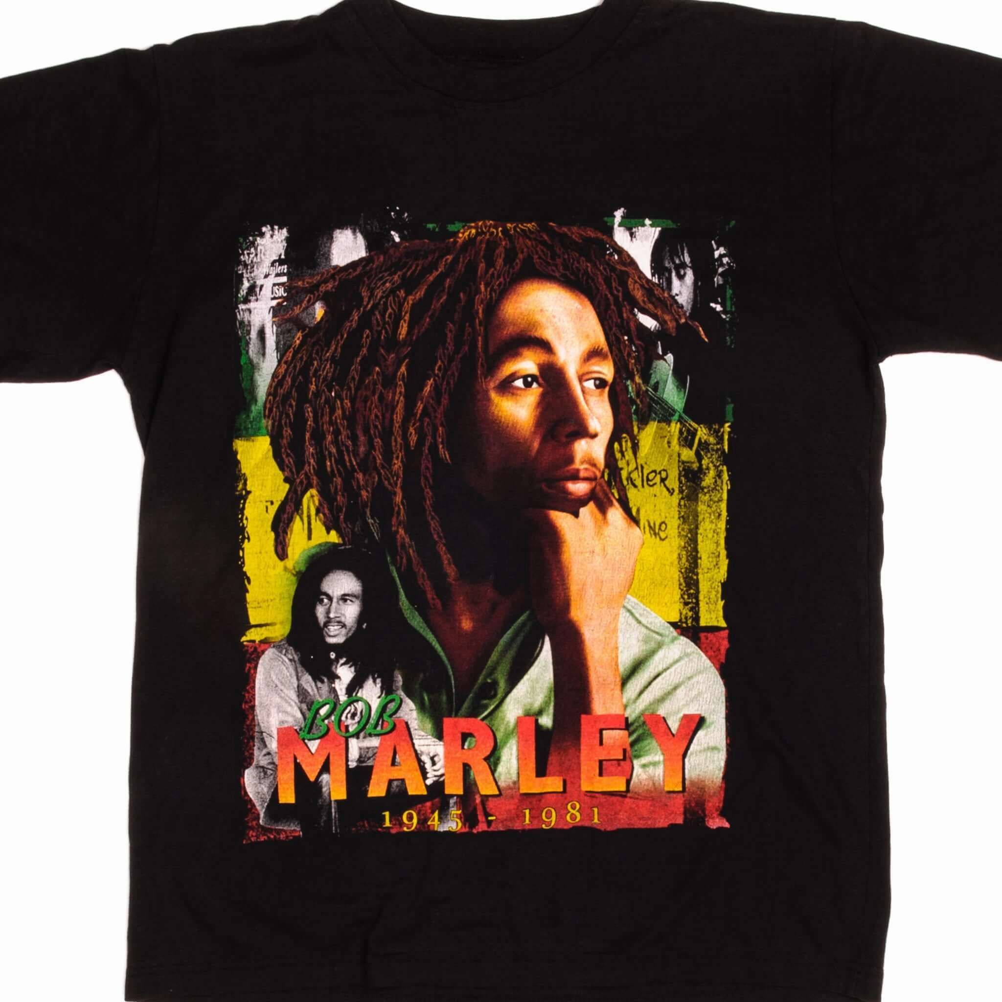 VINTAGE BOB MARLEY TEE SHIRT 90s SIZE MEDIUM BOOTLEG Relaxed Wear Minimal Comfort Style