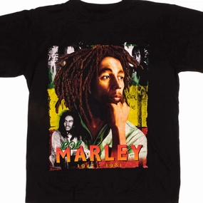 VINTAGE BOB MARLEY TEE SHIRT 90s SIZE MEDIUM BOOTLEG Relaxed Wear Minimal Comfort Style