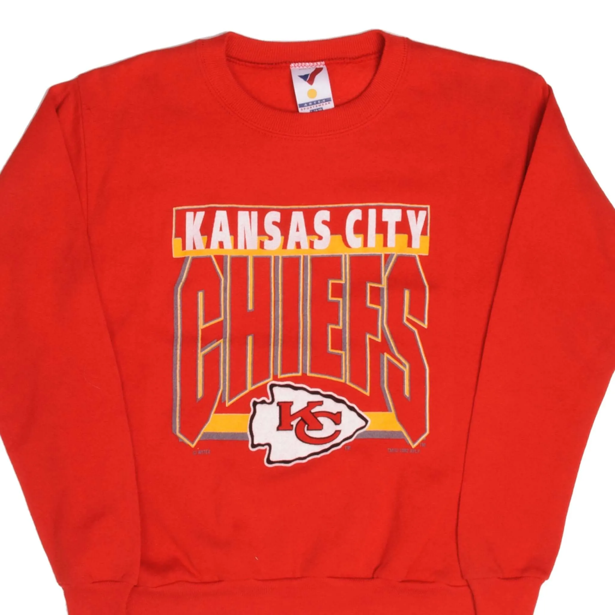 VINTAGE NFL KANSAS CITY CHIEFS SWEATSHIRT SMALL 1992 MADE IN USA foldable