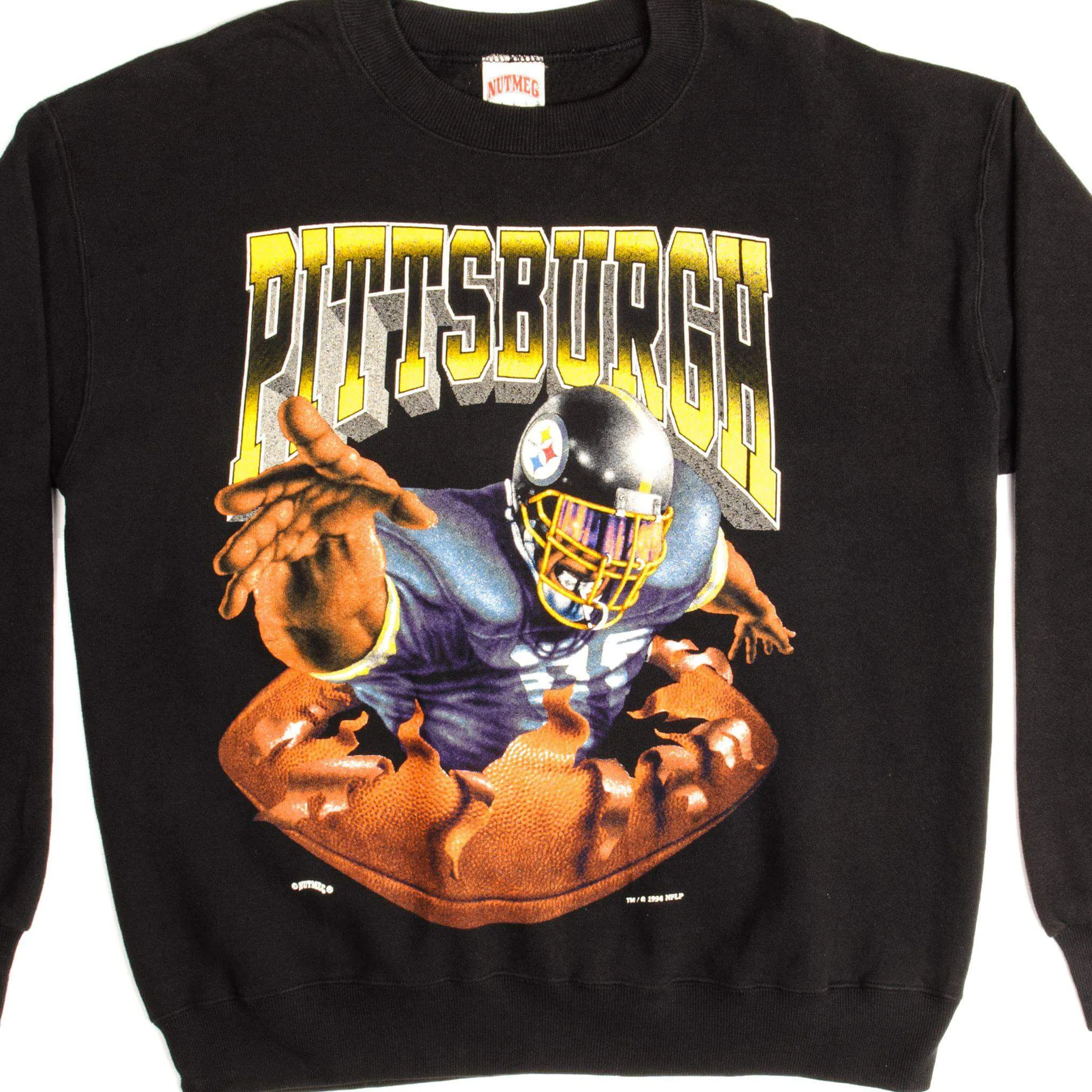 thermal VINTAGE NFL PITTSBURGH STEELERS SWEATSHIRT 1994 SIZE LARGE MADE IN USA