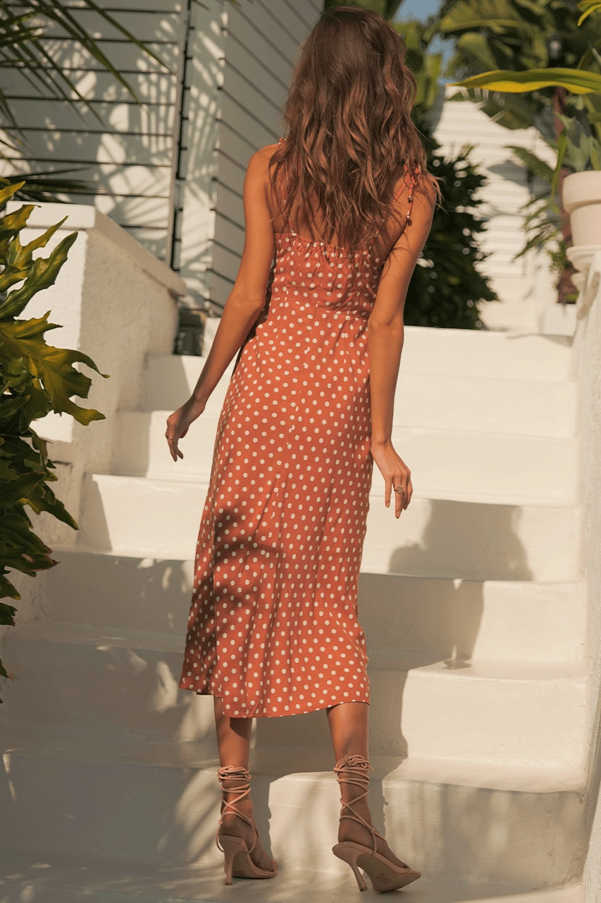 Mermaid-Hem Jolie Midi Dress - Rust Spot