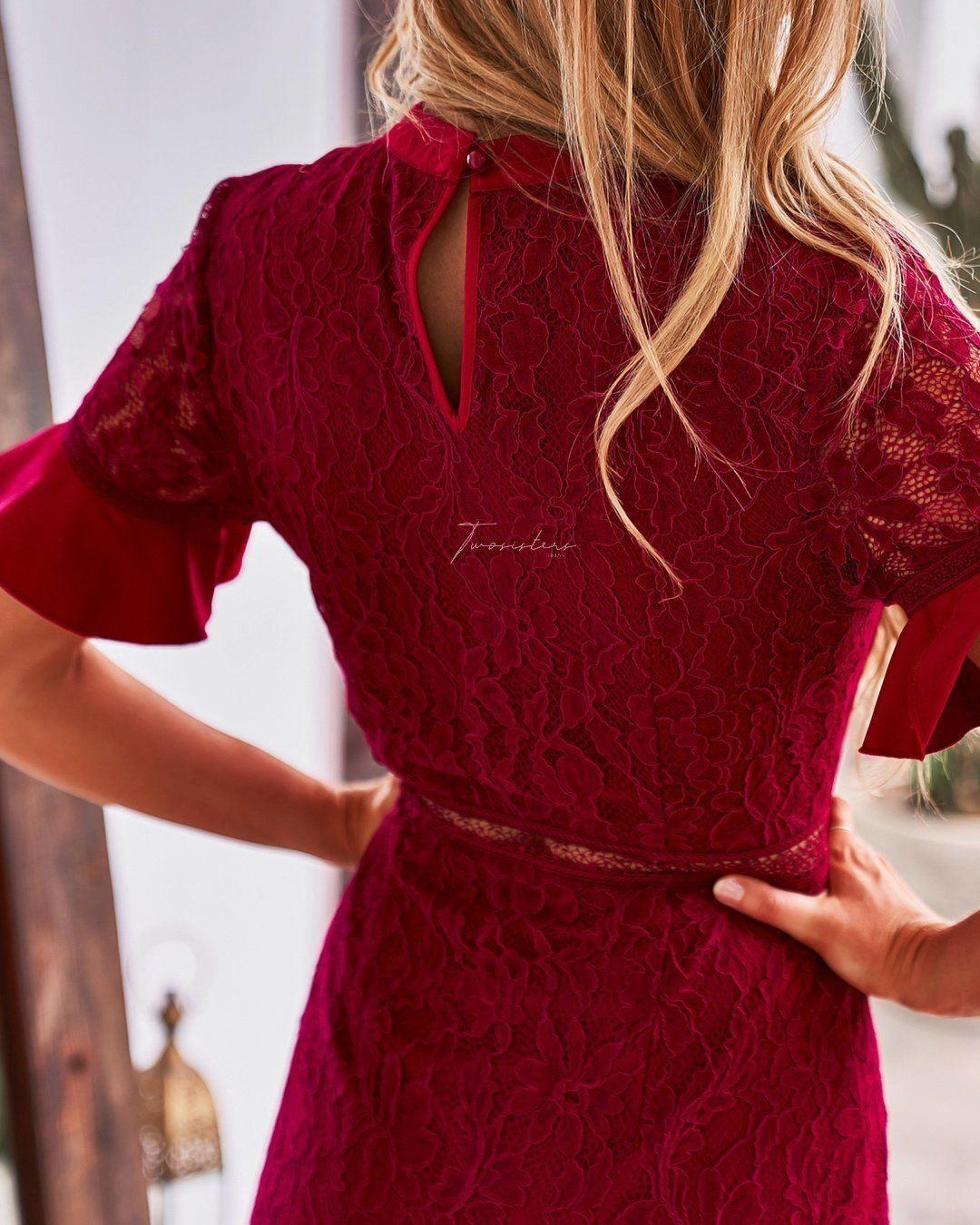 Timeless Comfort Texture Mood Monty Dress - Red