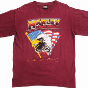 VINTAGE HARLEY DAVIDSON TEE SHIRT SIZE LARGE MADE IN USA DoubleStitchedHem