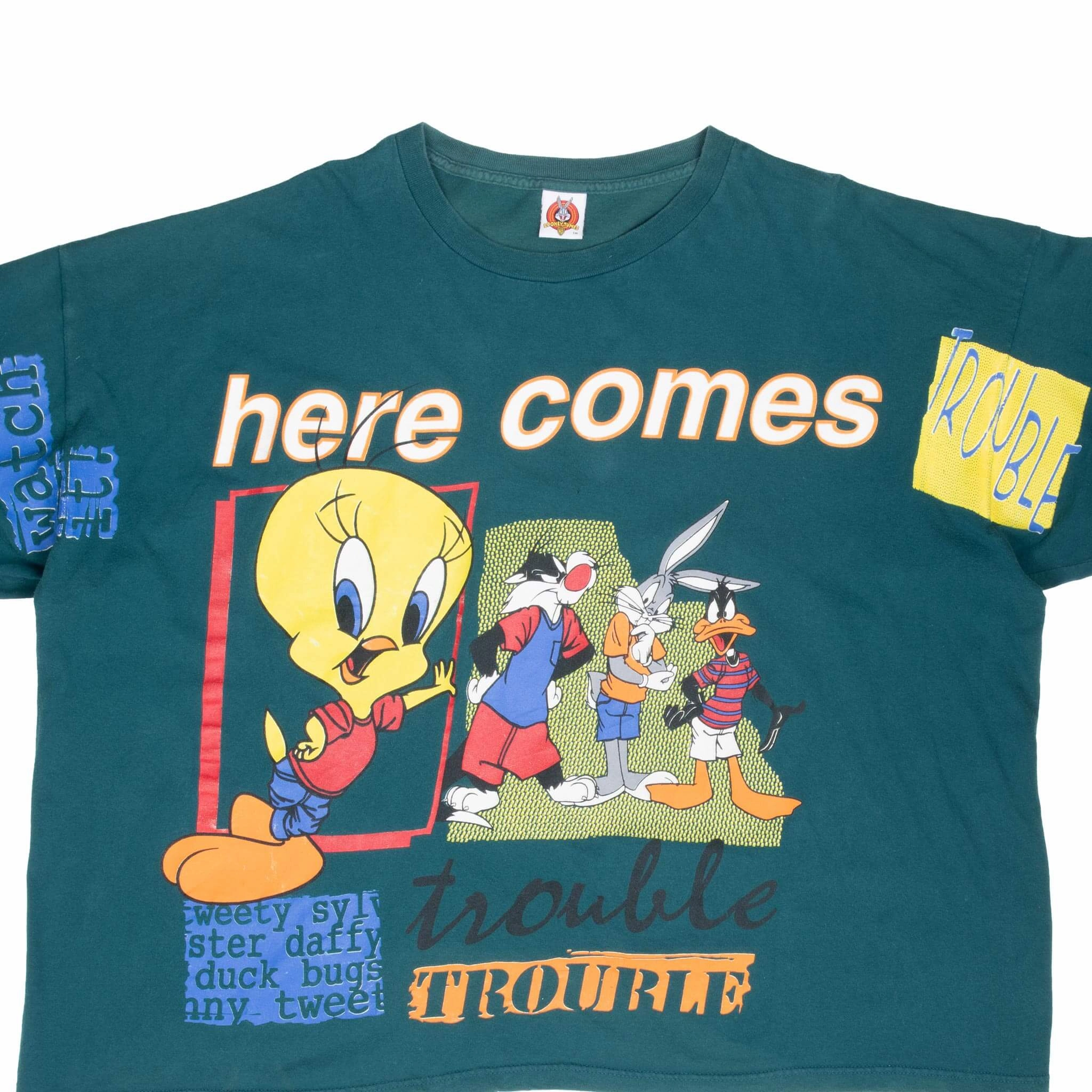Relaxing Day VINTAGE LOONEY TUNES BUGS SYLVERSTER DAFFY 1998 TEE SHIRT 3XL
